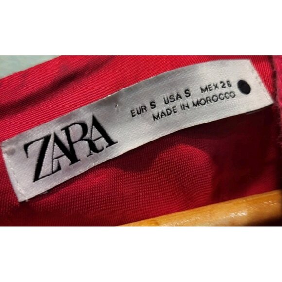 Zara Fuscia Textured Playsuit Tweed Romper V Neck Sz S - Picture 5 of 6